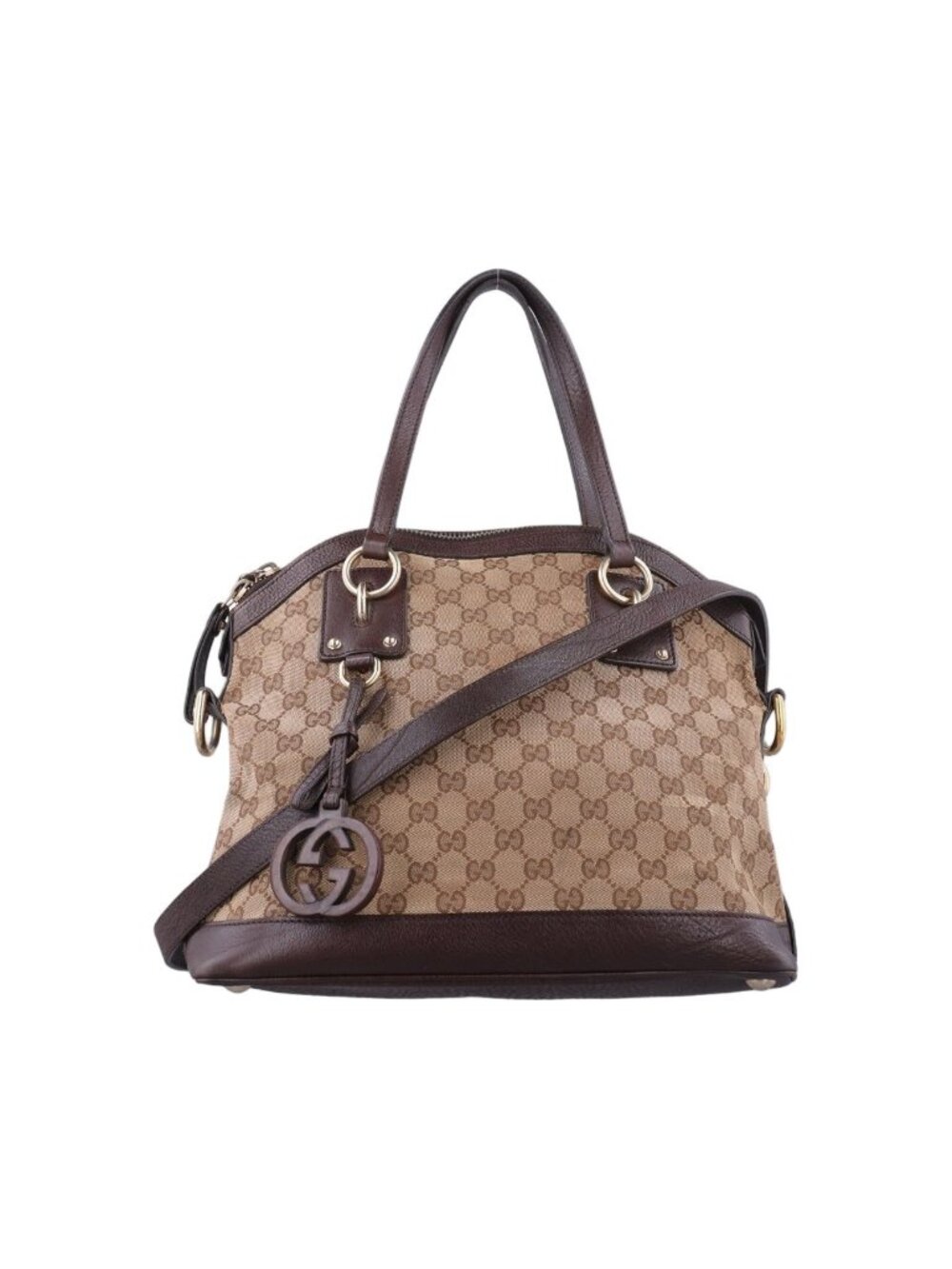 Gucci Issima Brown Leather Canvas Messenger